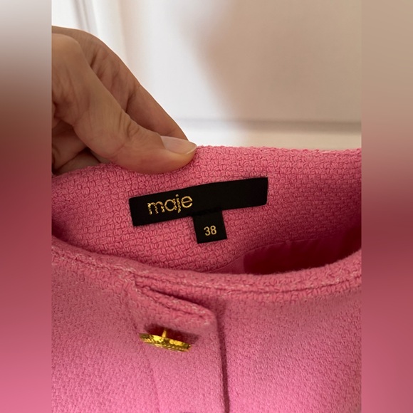 Maje Pink Tweed Wide-Leg Jumpsuit (Pant Suit) Size 38 / US 6 NWOT - Picture 8 of 10